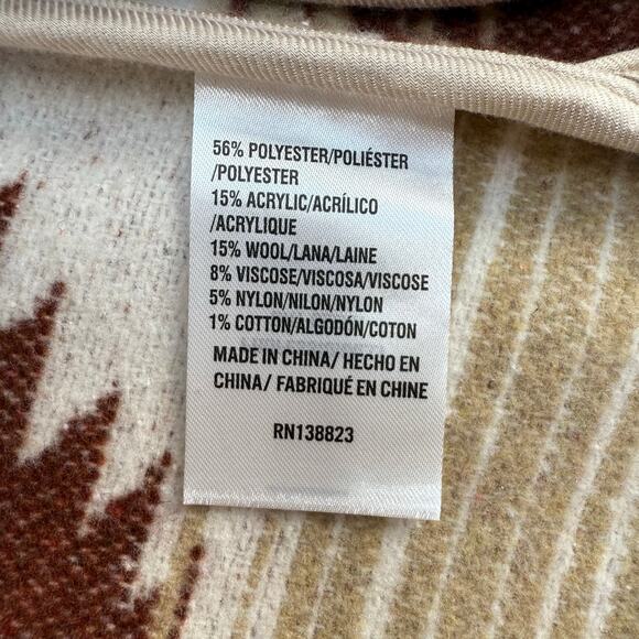 Idyllwind Shacket Women's Xs Brown Cream Southwester Print Western Gear Wool - Picture 12 of 12